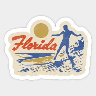 Vintage Florida Surfing Travel Souvenir Sticker